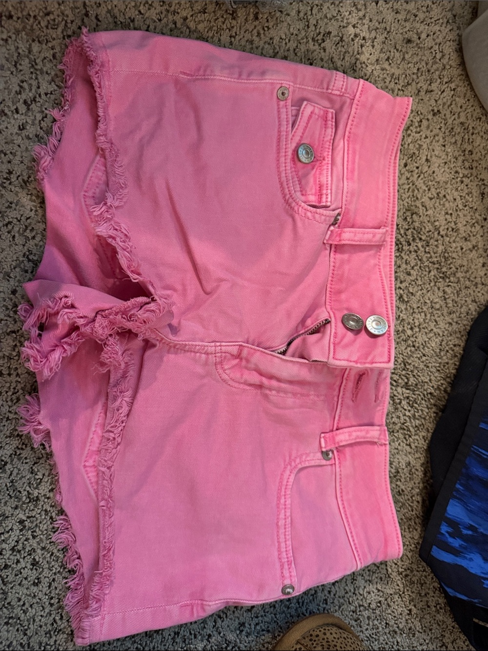 American Eagle Outfitters Pink Frayed Hem Denim Shorts